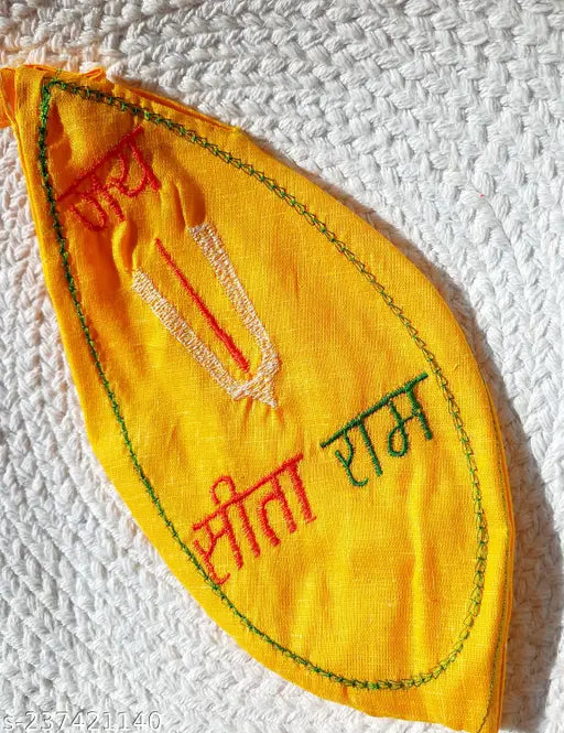 Guli Guli Yellow Bead Bag with Sita Ram Embroidery | mala potli | jap mala bag | pooja samagri | Print bead bag | Mala Bag | Holy Bead Bag | Radha Krishna Accessories | Prayer Bag | Red bead bag
