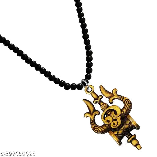 M Men Style Tamil Om TrishulFor Good Health And Wealth Bronze And Black Crystal, Metal Car Rearview Mirror Charm Car Dangler Ornament, Accessories, Gift