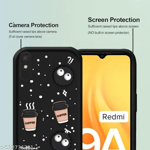 Casetastic Back Cover for Redmi 9A Sport | Cute Fun Cartoon 3D Ball Coffee Rubber Case Body Protection | Rubbber Back Cover