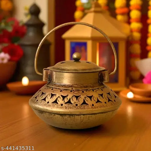 Handicrafts metal degchi dhoop dhani tealight holder incase holder size 5 inc