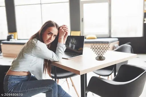 Shri Saraswati Yantra Metal Classic Decorative Showpiece for Table Top, Desk (10 cm x 10 cm)