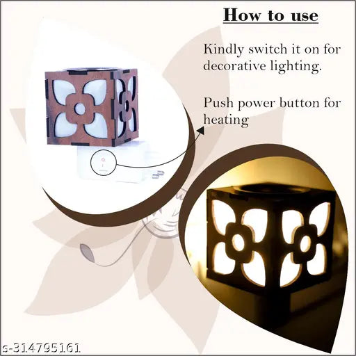 Gojeeva Kapoor Dani Electrical Camphor Diffuser Glass with On/Off Switch to Toggle Between Burner and Lamp_D30