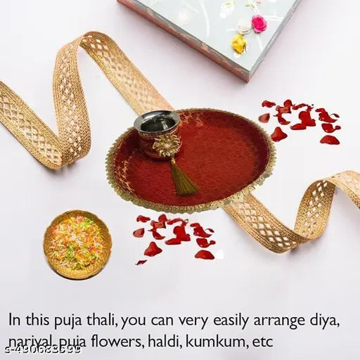 Elegant Pink Pooja Thali Set with Lota & Accessories – Perfect for Festivals & Rituals