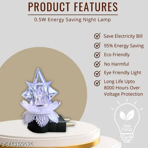 Star Home Room Night Light For Bedroom, Energy Saving 0.5W Night Bulb Color Red Pack Of 1