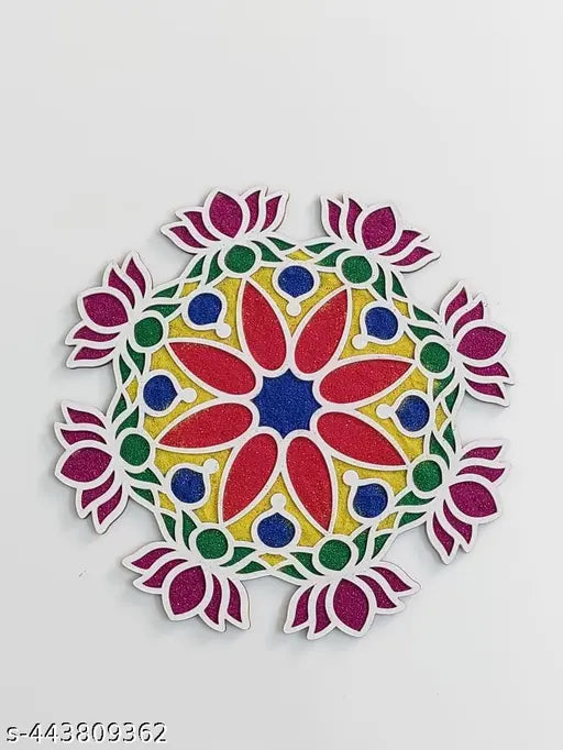 Portable Rangoli (12 inches) Stencil for Decor DIY Craft Reusable Templates for Floor Table Just Fill with Rangoli Atta or Grains for Navratri Pongal Pooja Mandir Rangoli Mats for Decoration