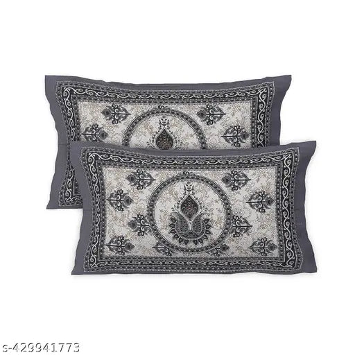 Jaipuri Cotton Double  Bedsheet With 2 Pillow Cover