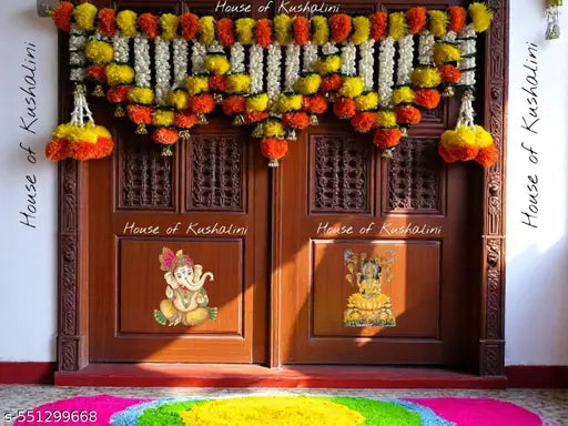 Thoranam Hanging Toran Home Decoration Marigold Toran Badhanwar for All Festival and Religious Celerabration (Fits all Doors, 40 Inch/100 cm)