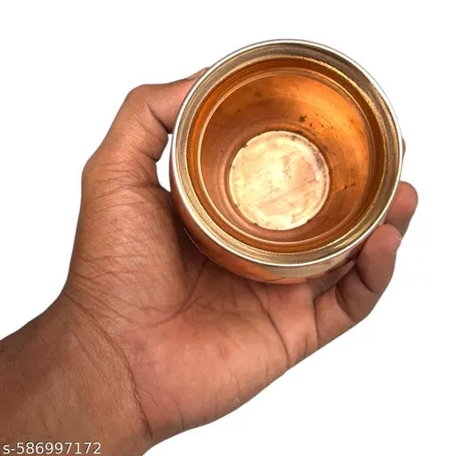 Pure Copper small size Lota for Pooja | Pital Tamba Kalash / Water Pot | Mandir & Ghar Pooja Accessories(Pack Of 1)