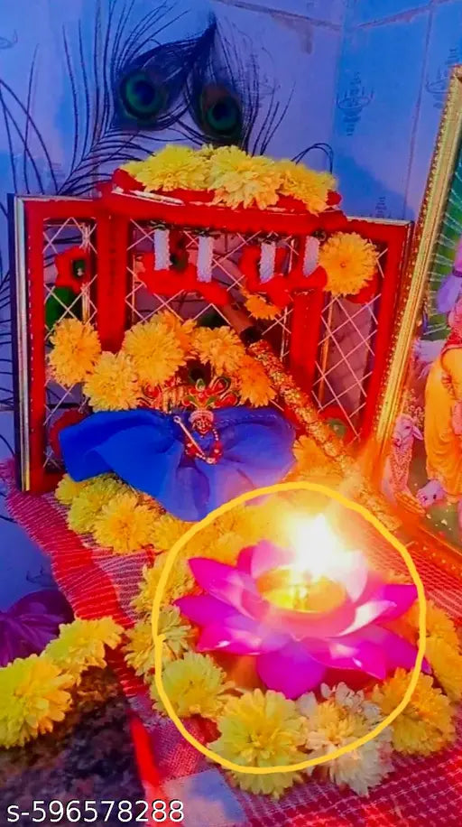 Pure Brass Lotus Diya Jot Deepak(Diya) Pooja Oil Lamp for Home Decoration and Diwali Gifting ( Pink )