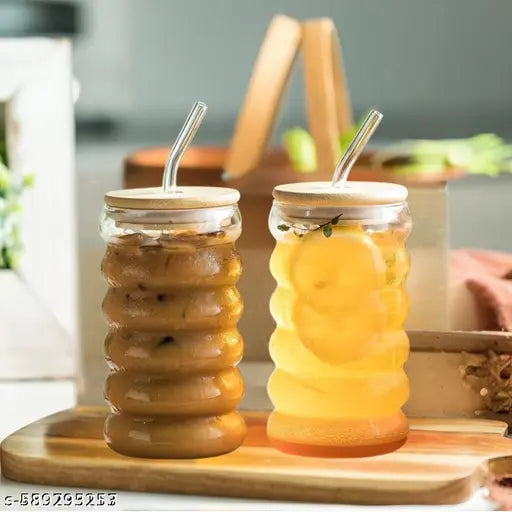 FG Spiral shape tumblers 500 Ml (Pack of 2) for coffee, milk, milk shakes, smoothies, ice tea and many more