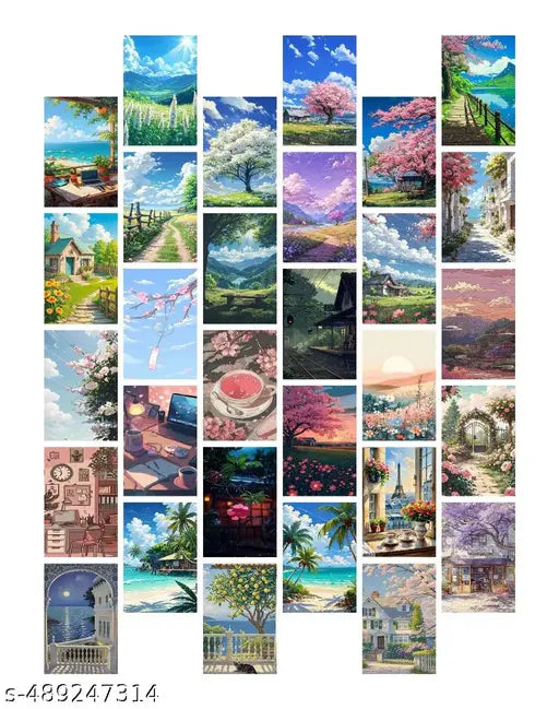 Paradise Supply Premium Aesthetic Wall Collage Kit – 30 Prints (A6, 300 GSM)