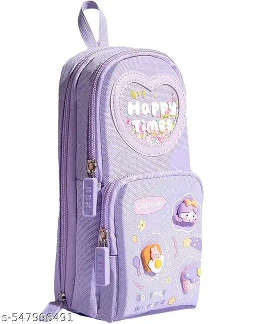 3 Compartment Premium Pencil Case Large Capacity School Stationery Pencil Pouch For Kids