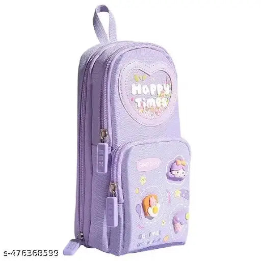 NST  Premium Pencil Case Hang able 6 Layer with 3 Compartment Cute Aesthetic Pencil Case for Girls Large Capacity Pencil Pouch for Kids Cute Stationary Gift for Kids (PURPLE)