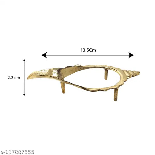 Divine Bazaar Brass  Shankh Stand With Shankh combo set,Jal Shank, White Shankh With Brass Stand,