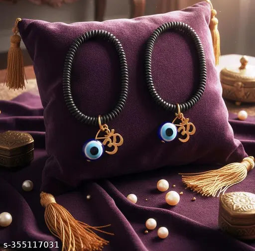 Evil Eye OM Hand Bracelet for Luck Bringing and Protection, Awesome Jewelry and Gift for Women and Men(Nazar Battu) UNISEX pack of 4