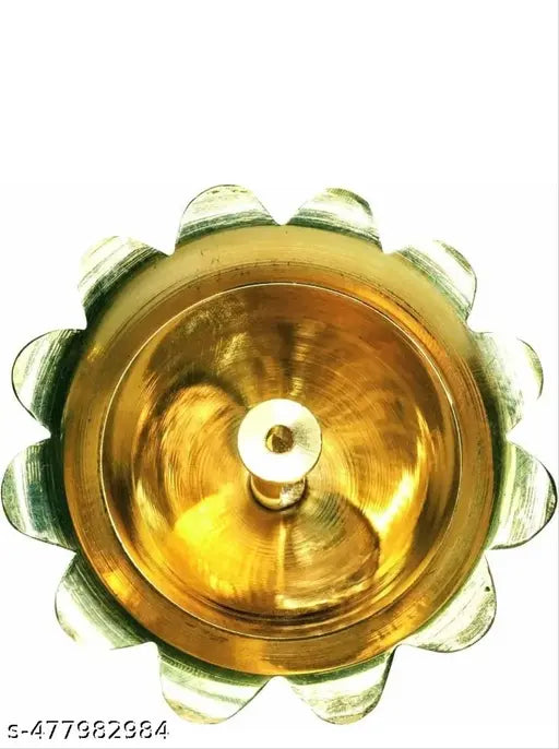 Pure Brass Devdas Deep Diya Puja Brass Oil Lamp Diwali Decoration Size- - Set of - 2 PCS (3.5 x 3.4 CM) 3 Inch