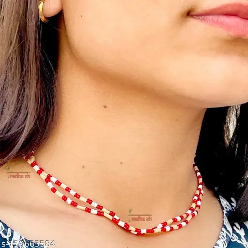 Designer Tulsi Mala 34" For Girls, Original tulsi Beads, From Vrindavan/Tulsi Kanthi Mala/Rosary Tulsi Neckless/ISKON Tulsi Kanthi/Vaishnav Tulsi Kanthi Mala. Original kanthi rudrakhsa tulsi mala puja jap 1 Pcs