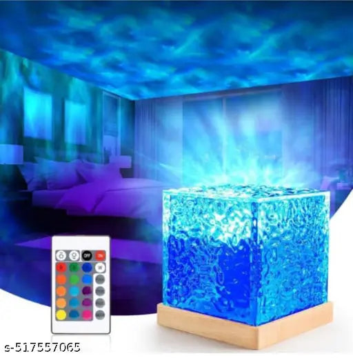 water ripple night lamp,table lamp,rotating water ripple night light aura Night Lamp  (13 cm, Multicolor)