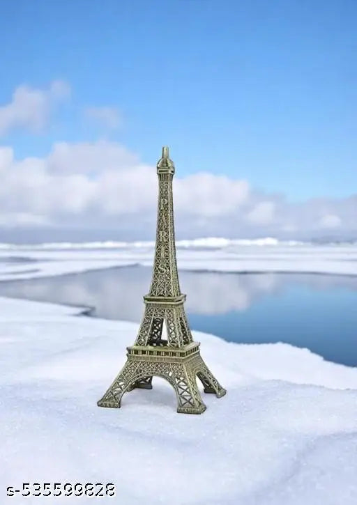 Small Eiffel Tower Showpiece, Model, Miniature, Paris France Souvenir, Replica, Antique Finish, Metal, Bronze, for Home Decor. Office, Gift