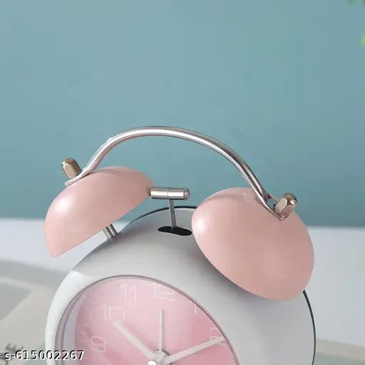 Nuvem Classic Retro Twin Bell Alarm Clock – Silent Non-Ticking Analog Table Clock with Loud Ringer & Night Light & Luminouss Dial – Ideal for Kids Students Bedroom & Study(Pack of 1)