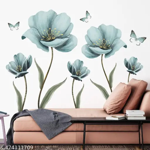 Advait Design decorative beautiful watercolor flowers wall stickers for living room, children room, nursery, playgroup