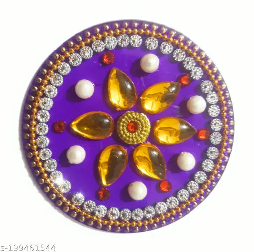 Return Gift for Wedding/Makarsankranti Handcrafted Decorative Diwali/Navratri Rangoli Set/Christmas Gift Kundan Decorations On Acrylic Set kundan Rangoli