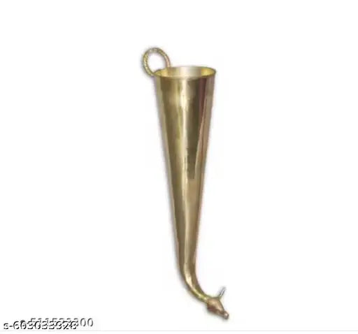 SHIVAM VASTUKALA Brass Shringi/Singi/Abhishek Patra/Abhishekam Stand/Rudrabhishek/Mahadev Puja/Shiv Pujan Brass Gaumukhi Shringi Shirangi gomukhi Abhishek patra (Yellow, Brass) 6 INCHES