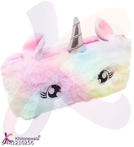 Khilonewala Unicorn-Themed Stationery Set: Complete School Supplies Collection with Pouch, Bag, Diary, Pens, Pencil, Keychain, Ruler, Highlighter, and Glittery Accessories for Fun and Creative Learning. Perfect for Kids!