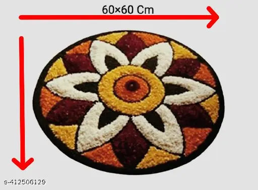 Rylie Water Absorbing Rangoli Mat In Different Design And Colour Full . Pack Of 1 ( 60 Into 60 cm ) .