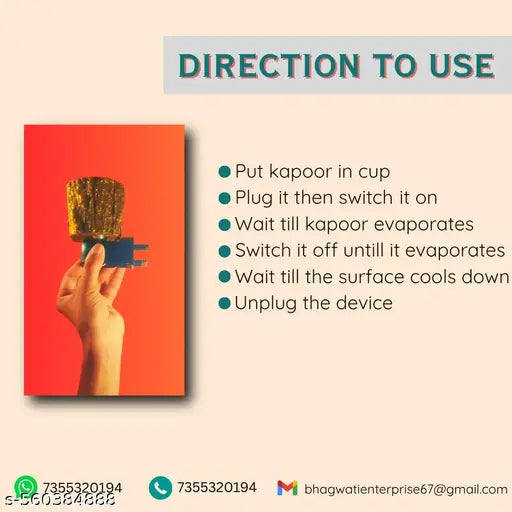 Electric Wooden Kapoor Diffuser | Premium Bark Design Camphor Diffuser for Pooja, Meditation, Home Fragrance & Mosquito Repellent