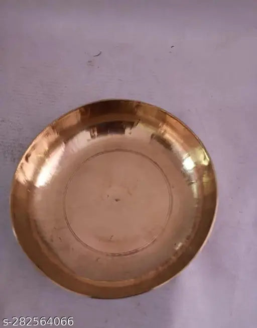 Pure Bronze Kansa Bowl Katori Pudding Plate for Serving Food, Tableware(Kansi, Gold - Volume-500 ML) - 1 Piece