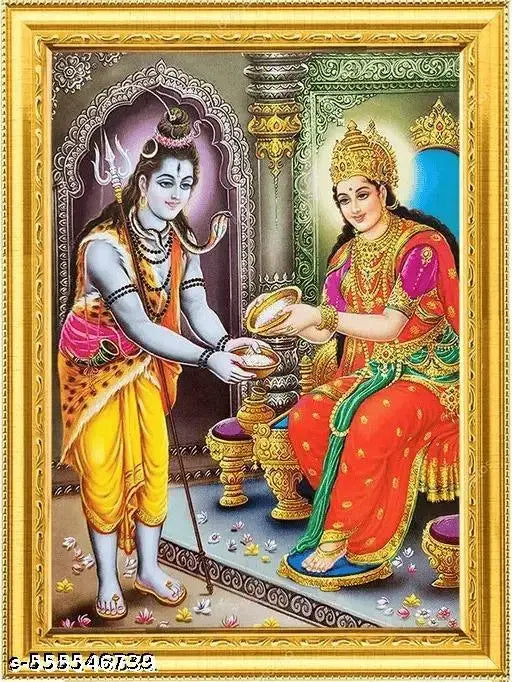 5 BY 7 SHIV PARVATI WALL HANGING PHOTO FRAME/RELIGOUS/SHIV PARVATI
