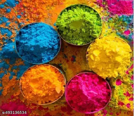 Pack of 5 Pcs.  Herbal Gulal Holi Festival for Kids Non-Toxic Perfumed Natural Fragrance Soft Silky