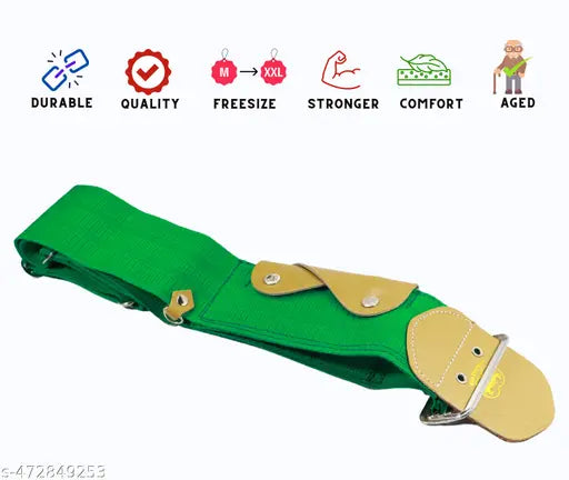 Dhoti Belt Haji Green Color Belt, Size-48 Inch, Adjustable Waist Buckle With Zip