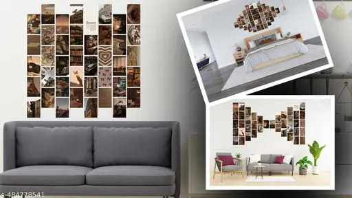 Paradise Supply "Aesthetic Brown Poster Set – 40-Pack | Premium Quality at Low Price"