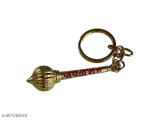 Hanuman Ji Gada, Bajrang Bali Gada Keyring With Jay Shri Ram Name, Keyring For Car, Bike, Cycle Key