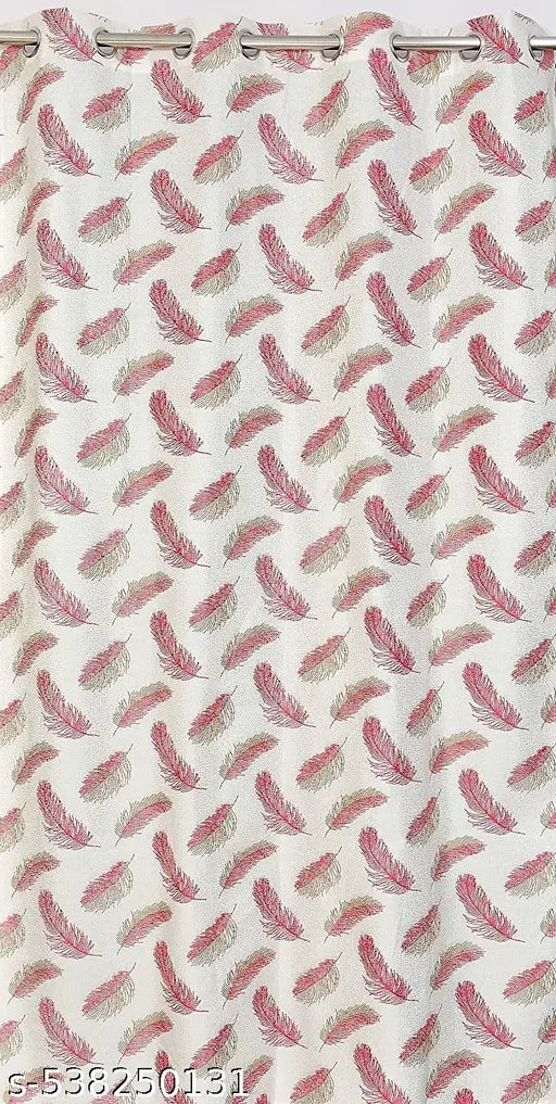 2-Piece 3D Wings Printed Eyelet Polyester Curtains – Set of 2 | Wrinkle-Free & Washable Window Panels- Maroon