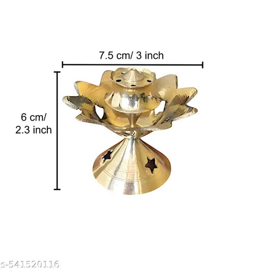 Traditional Brass Agarbatti Stand | Pital Incense Holder | Handcrafted Brass Incense Stick Holder – 6 cm x 7.5 cm