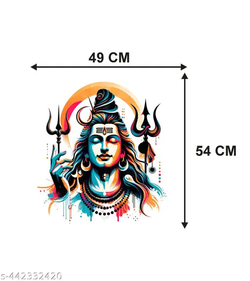 CreativeEdge lord shiva  Wall Sticker For Home Decoration PVC Vinly Multicolor (49CM X 54CM)