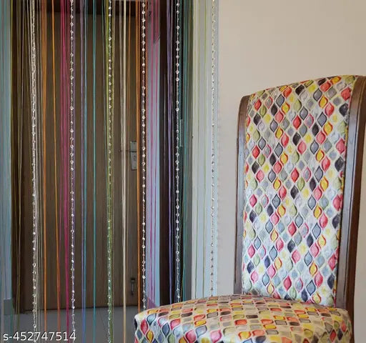 Beautiful Multi Color Threads String Curtains - 4X7 Feet