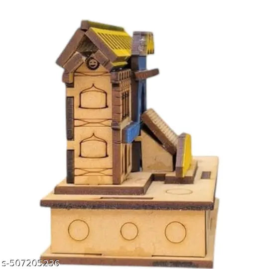 SriMaa Ventures  Wooden Lord Vishnu Ji Badrinath Mandir for Home Worship, Puja Room, Car Dashboard, Work Area, Small Religious Rituals