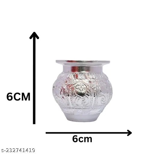 Silver Aluminium Pooja Lota | Handicraft Lota | Silver Lota for Puja | Water Storage Lota/Kalash/Chambu/Tumbler for Pooja/Pongal/Sankranti Puja/Wedding/Marriage/Karvachauth (Small)Puja Articles