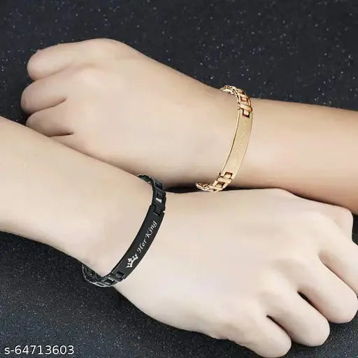 JEWELOPIA Metal Brass Bracelet for Girl's ( Black )…