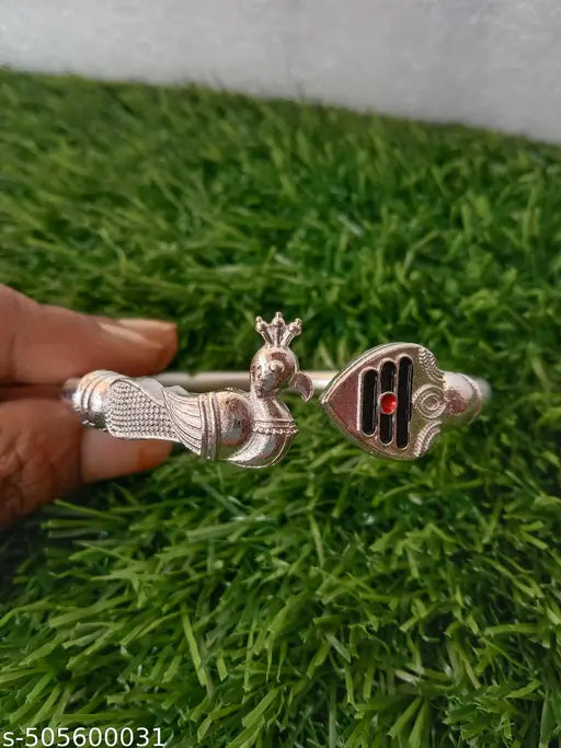 UNISEX SILVER PEACOCK VEL KAPPU