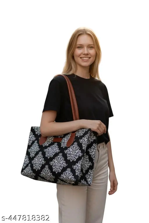 Stylish Jute Tote Bag For Office and Laptop, Shopping Shoulder Bag, Shoppers Tote Handbags Lightweight Waterpoof Big Size, Grocery Bag, Eco Friendly Bags For Shopping For Women