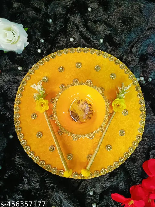 Wedding special Golden Star Haldi Platter H002