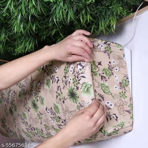 1.5 Ton AC Cover Set – Floral Indoor & Navy Outdoor, Waterproof & Durable