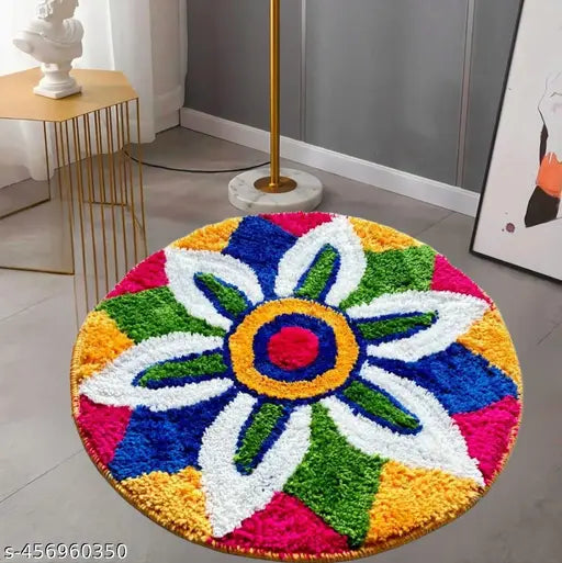 Rylie Water Absorbing Rangoli Mat In Different Design And Colourfull.