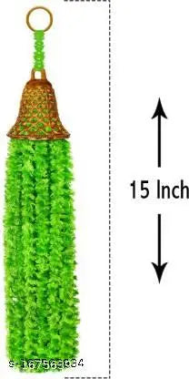 SHREE SHYAM Décor Unique Mini Feather wool Tassels with Bell, Colour green, Pack Of 10 Woolen Garland  (green)