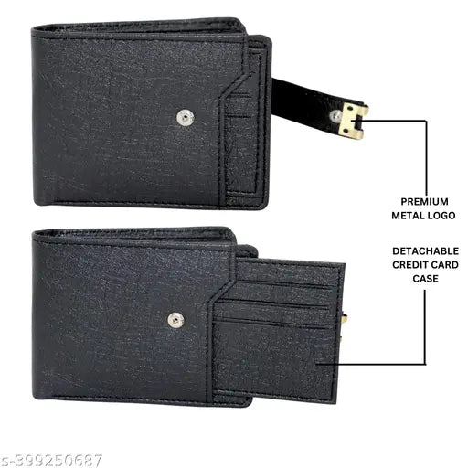Strong Horns Men Casual, Formal, Travel, Trendy Black Artificial Leather RFID Wallet  (10 Card Slots)
